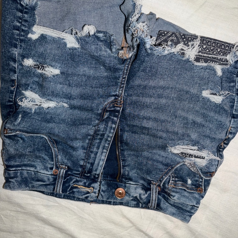 American Eagle Outfitters Ripped Blue Boyfriend Jeans